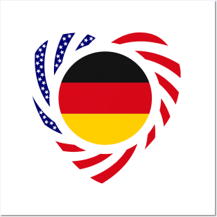 German American Multinational Patriot Flag (Heart) Posters and Art